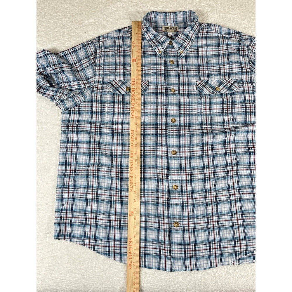 Duluth Trading Co Breezeshooter Red White Blue Vented Check‎ S/S Shirt Men's 3XL - Picture 9 of 9